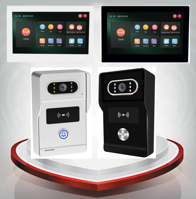 2 wired video intercom system 7inch screen indoor monitor