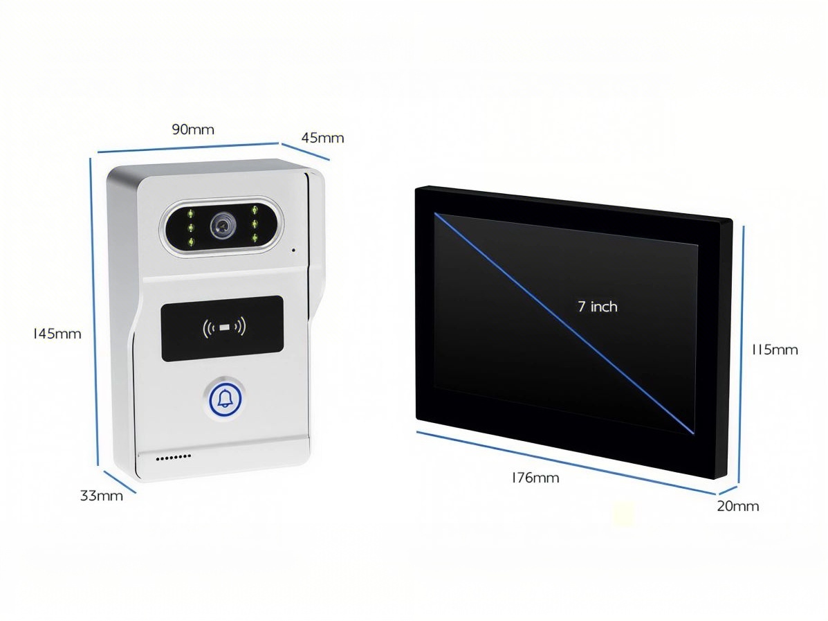 2 Wired Video Doorbell Villa Intercom System in high solution HD 1080P camera 200W Pixel