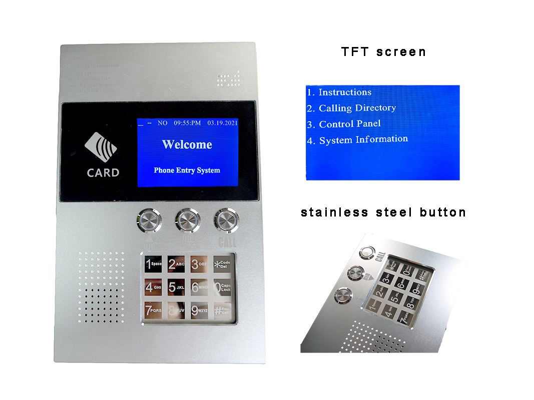 Wireless 4G Audio Doorphone for Building intercom with metal button unlocking by phone