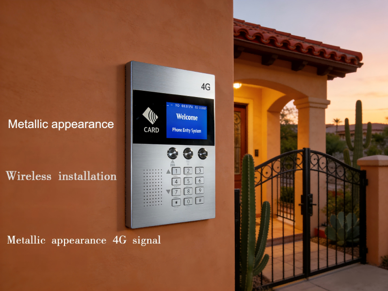 Wireless 4G Audio Doorphone for Building intercom with metal button unlocking by phone