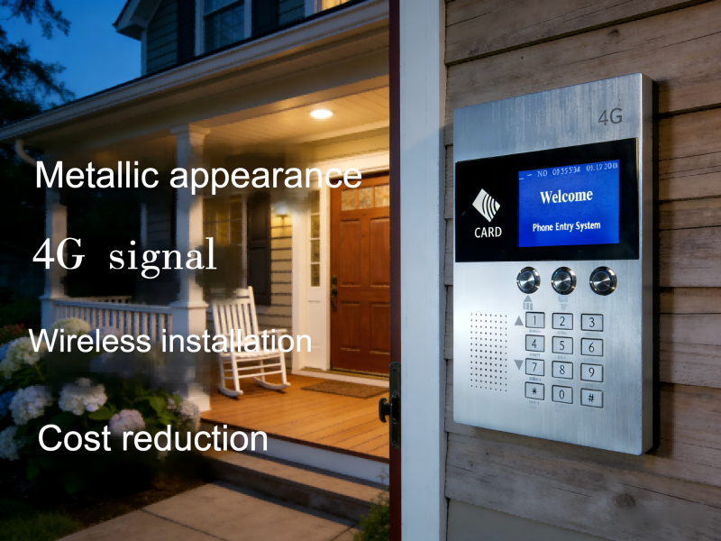 Wireless 4G Audio Doorphone for Building intercom with metal button unlocking by phone