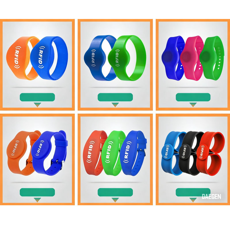 RFID silicone wristband with IC sensor bracelet IC fitness playground locker waterproof wrist tag M1 membership card