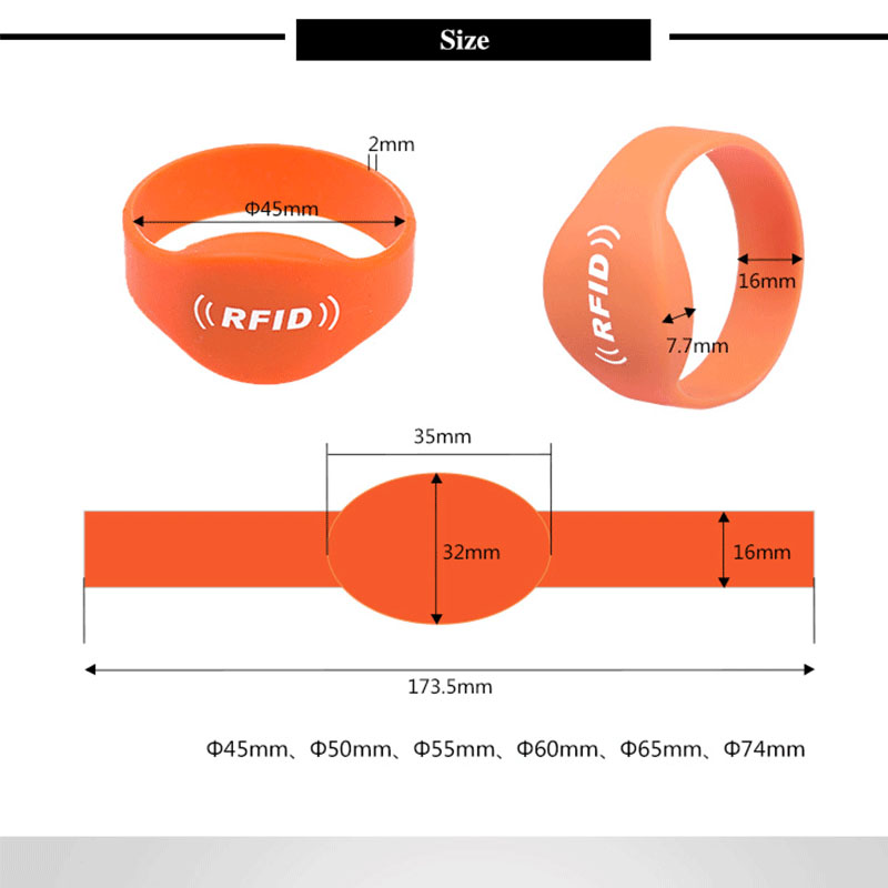 RFID silicone wristband with IC sensor bracelet IC fitness playground locker waterproof wrist tag M1 membership card