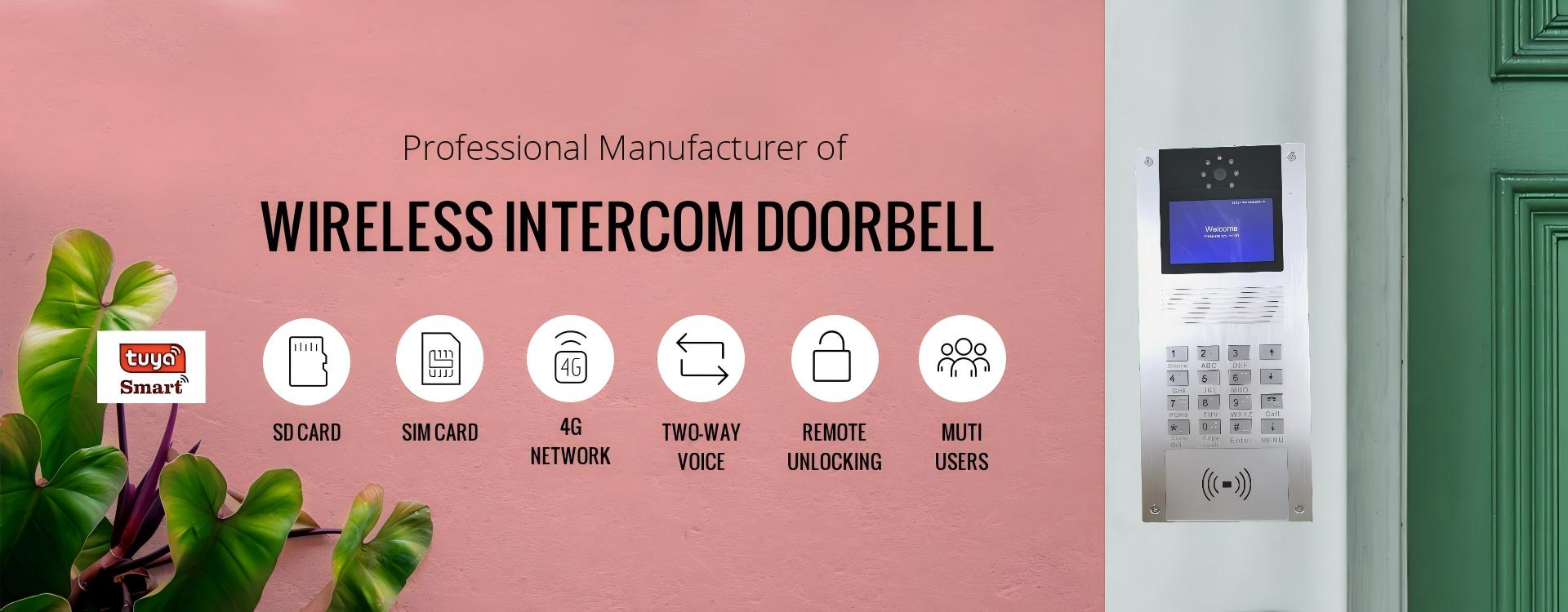 Wireless 4G Panel for Apartment Block smart doorbell video door phone