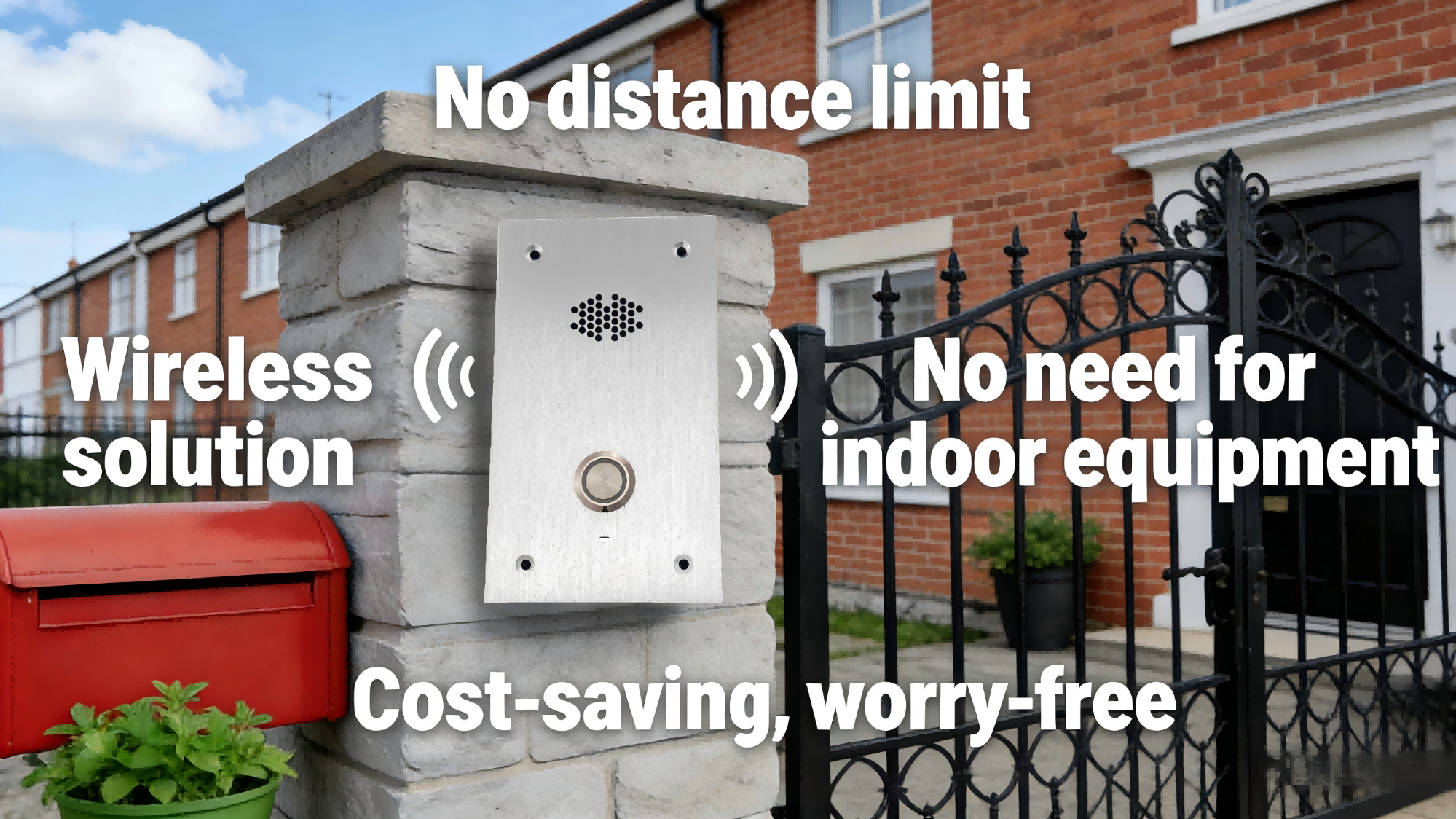 Wireless Smart Doorbell For Villa House 4G Alarm System with Digital Keypad Wireless Home Security