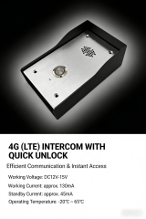 Wireless 4G doorbell for Villa smart doorbell 4G 1-Button Audio Villa Outdoor Station | No WiFi Required, Plug-and-Play, High-End Villa Security Access Control