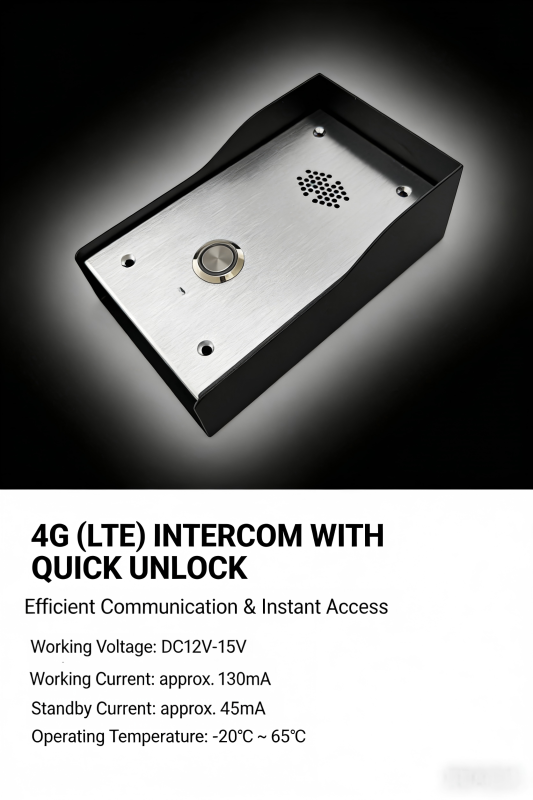 Wireless 4G doorbell for Villa smart doorbell 4G 1-Button Audio Villa Outdoor Station | No WiFi Required, Plug-and-Play, High-End Villa Security Access Control