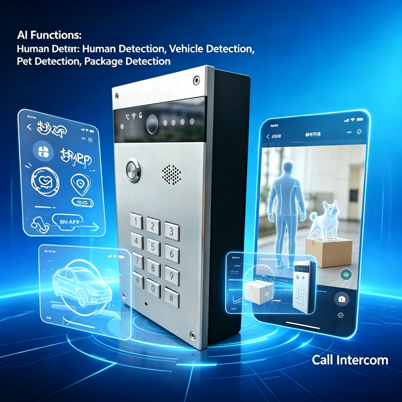 Wireless video doorbell with 4G video and APP + AI functions, metal material doorbell