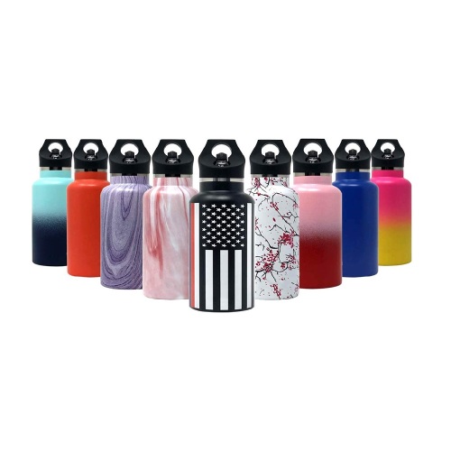 12OZ Factory Wholesale Sublimation Middle Mouth Double Wall Tumbler Insulated Flask Stainless Steel Sports Water Bottle