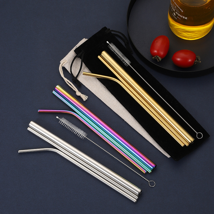 Customized Logo 304 Stainless Steel Metal straw