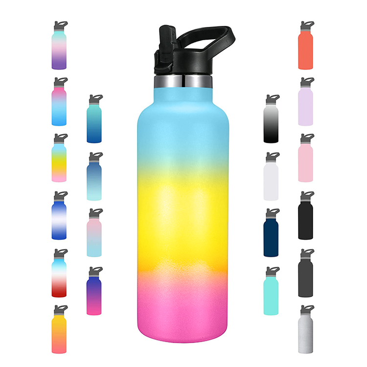 Stainless Steel DW sports bottle, Vacuum Insulated Bottle With Straw Lid, Insulated Water Bottle Keep Water Cold and hot
