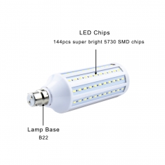 B22 LED Corn Light Bulb Led Corn lamp 10W Corresponds to 120W Bulbs 900lm  Bayonet Cap Led Bulb AC/DC 10-60V 5 Pack (Color : Cool White)