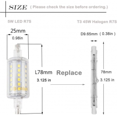 Bonlux LED J78 Bulb Replacement R7s Halogen Light, 5 Watts Double Ended R7S 78mm LED Floodlight, Non-dimmable (2, 5W 78mm Daylight) 2 Pack