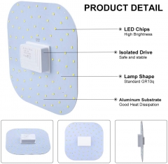 Bonlux 18W 2D 4Pin GR10Q LED Light Bulb Cool White 6000K Square Lamp Replace 21W 28W Gr10q Cap Standard DD Butterfly CFL for Bathroom Living Room Restaurant Non-Dimmable(1-Pack)