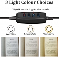 Bonlux LED Desk Lamp with Clamp 5 Watt Dimmable Reading Light Eye-Care USB Table Lamp, 3 Light Colors Switchable LED Bedside Lamp for Kids Baby Children Night Lighting, Twistable Tube Clip Laptop Lamp (Switch Dimmable, Black)(1 pack)