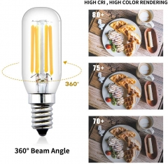 Bonlux 4W LED Cooker Hood Light Bulbs E14 Warm White 2700K 40W Incandescent Replacement T26 Tubular Filament Bulb SES LED Appliance Lamp for Fridge Freezer/Microwave/Cooker Hood (2-Pack, Non-dimmable)