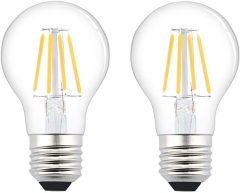 Bonlux 12V/24V E26 LED Filament Bulb - 4W A19 Edison Filament LED Light Bulb E26 Medium Base Lamp Low Voltage Battery System RV Marine Boat Solar Train Lighting Warm White/Day Light 2700K (2-Pack)