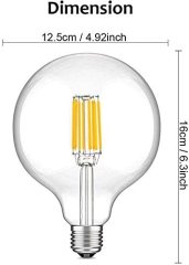 10W G125 E27 LED Vintage Light Bulb