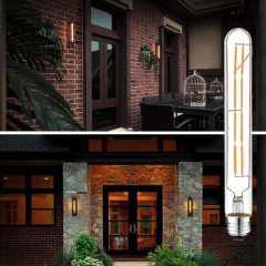 8W T10 E26 Tubular LED Vintage Light Bulb