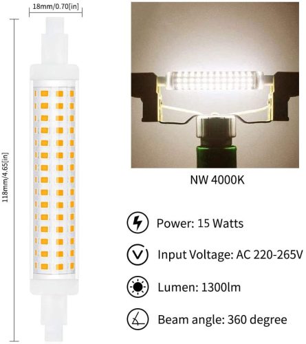 15W Non-dimmable R7s 118mm LED Bulb| Lusta