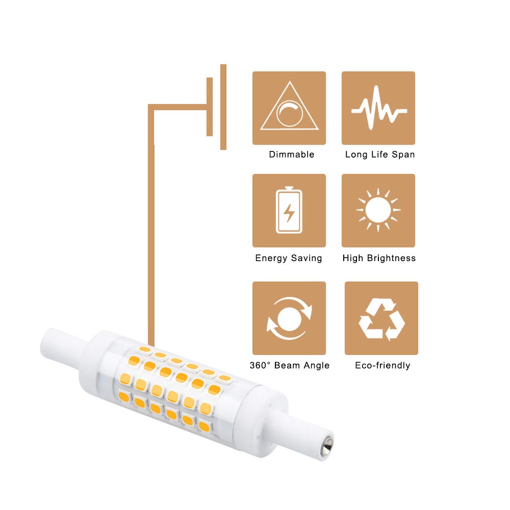 Prolite 5w LED 110v-240v Linear R7s 78mm 3000k - LampShopOnline