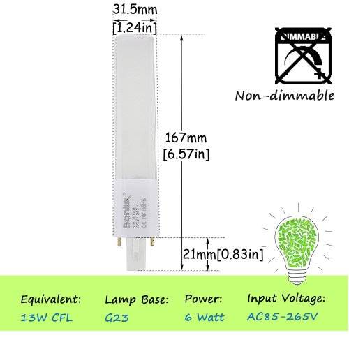 6W G23 2-Pin LED PLC Lamp