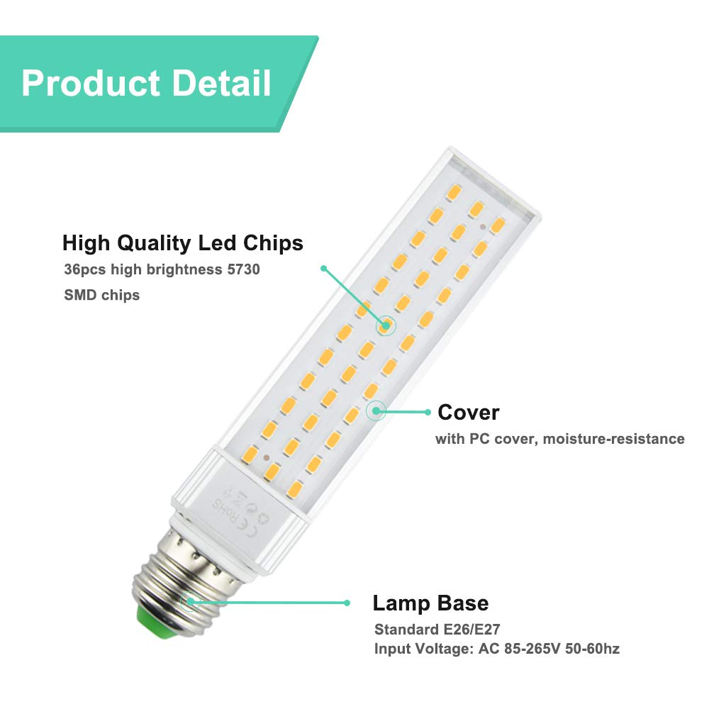 13W E26/E27 PLC LED Lamps