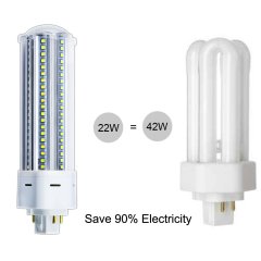 22W GX24Q/G24Q 4-Pin LED Lamp