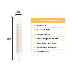 10W Non-dimmable R7s LED Light Bulb