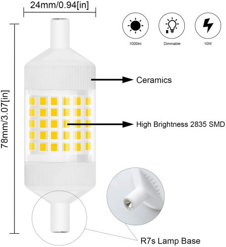 10W R7S 118MM Dimmable LED Bulb