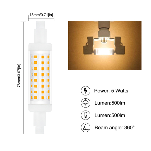 5W R7s 78MM Non-dimmable LED Bulb