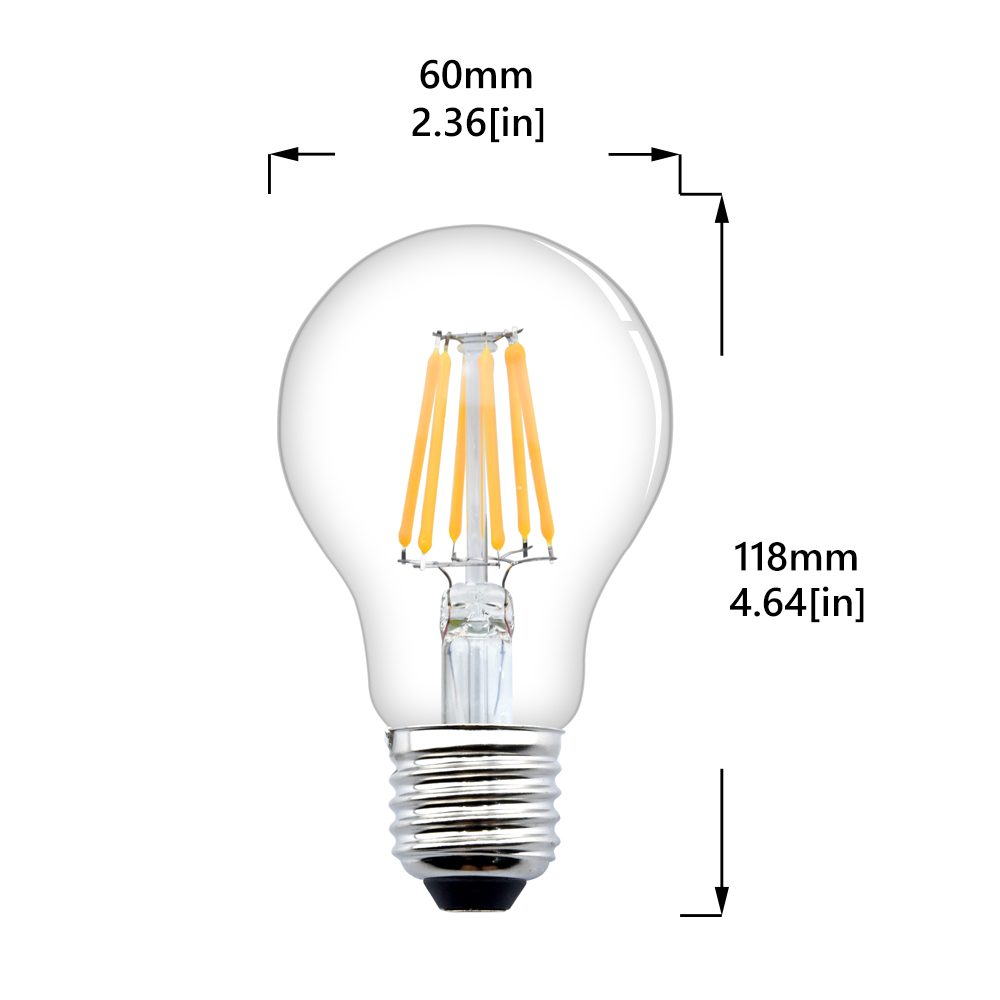 8W A60 E27 LED Vintage Light Bulb