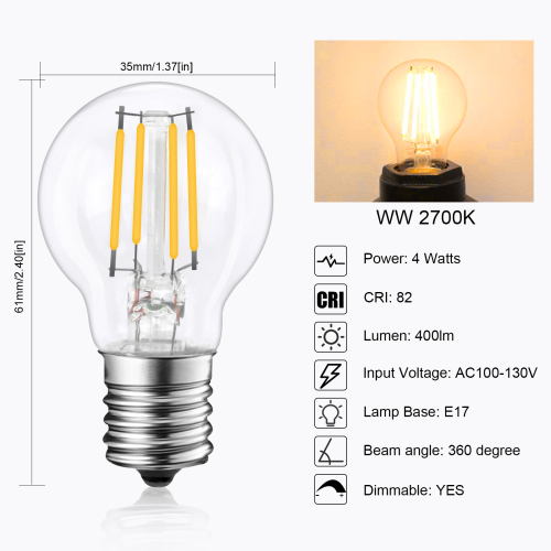 4W A35 E17 LED Vintage Light Bulbs