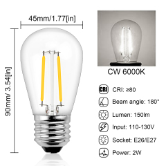 2W S14 E26/E27 LED Vintage Light Bulb