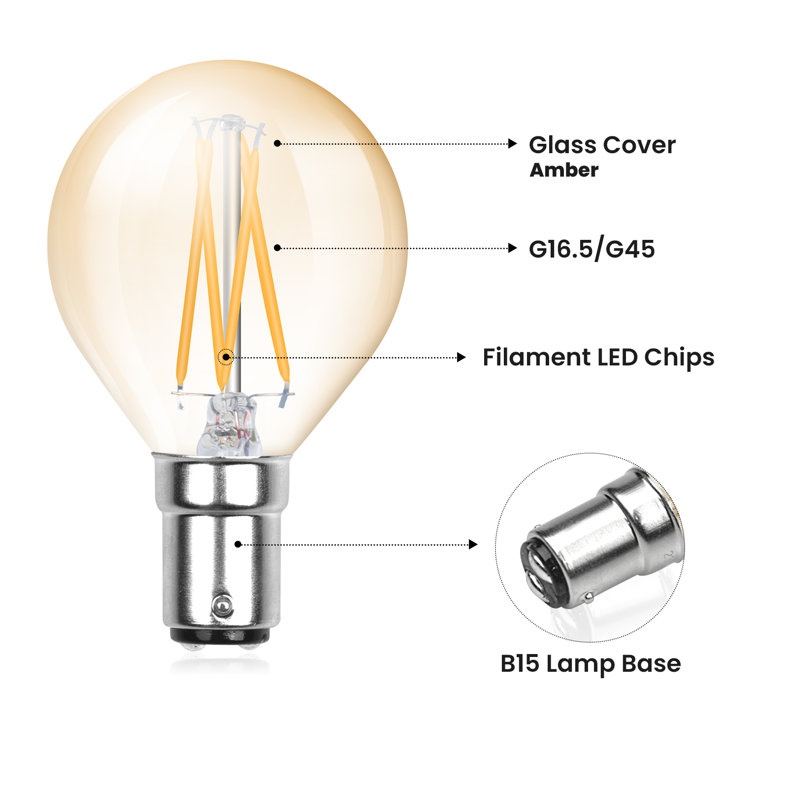 4W G45 B15 LED Vintage Light Bulb