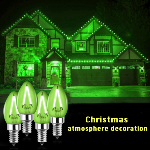 2W C7 E12 LED Green Vintage Light Bulb