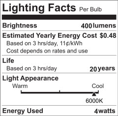 4W C35 E12 LED Vintage Light Bulb