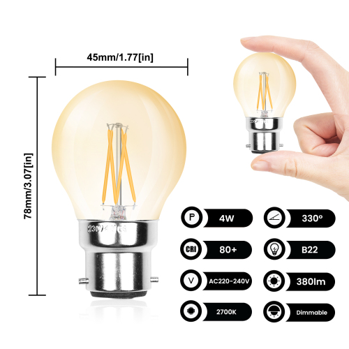 4W G45 B22 LED Vintage Light Bulb