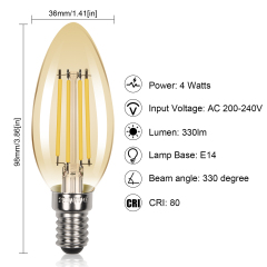 4W C35 E14 LED Vintage Light Bulb