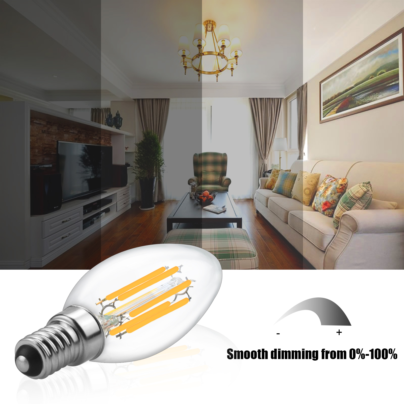 6W C35 E14 LED Vintage Light Bulb