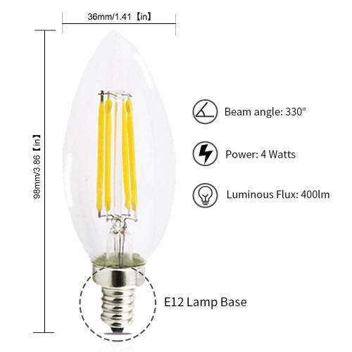 4W C35 E12 LED Vintage Light Bulb