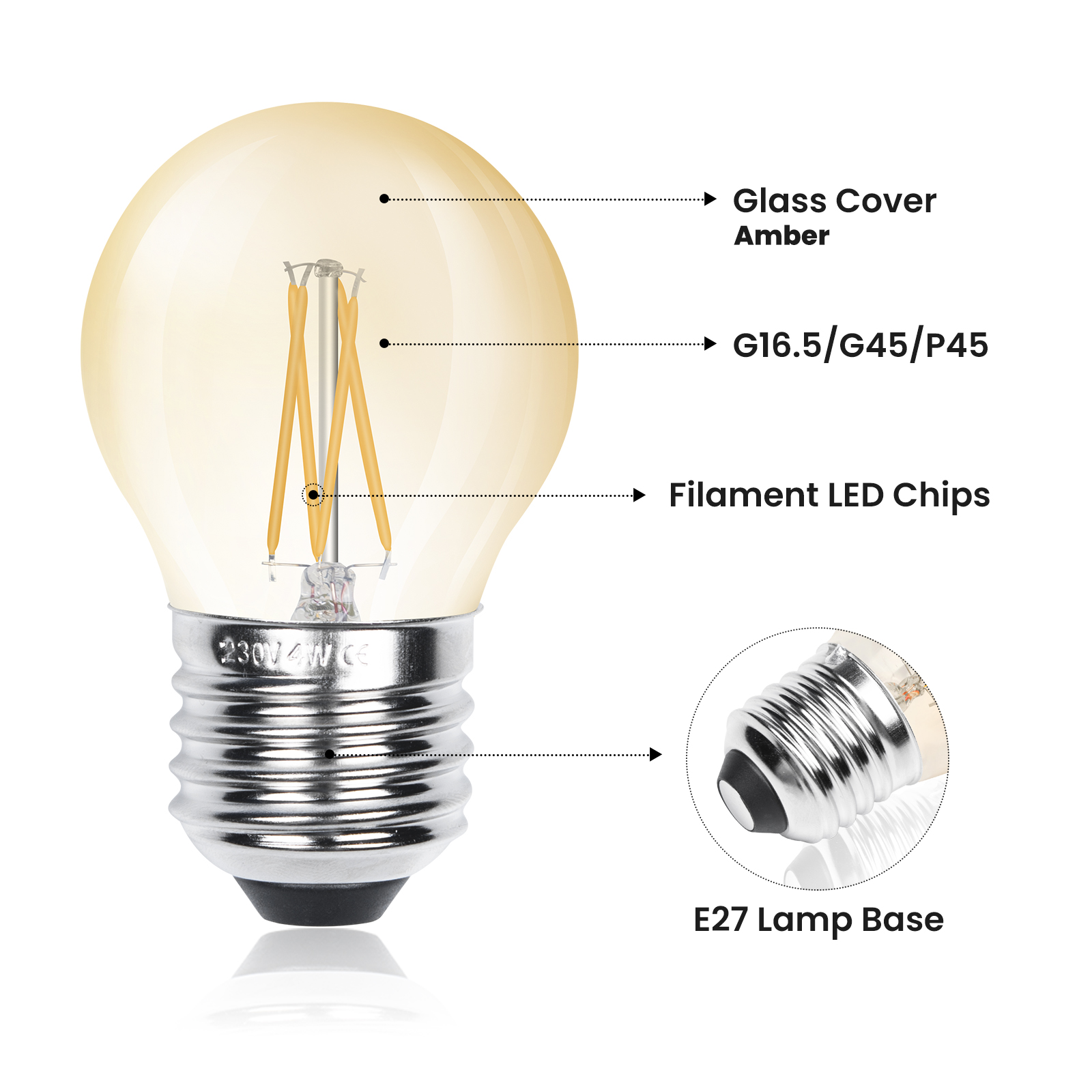 4W G45 E26 LED Vintage Light Bulb