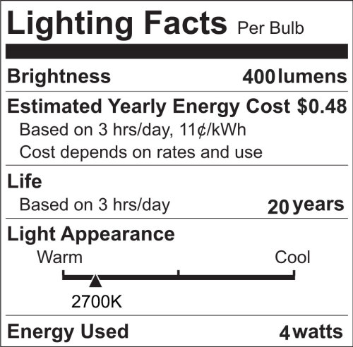 4W C35 E12 LED Vintage Light Bulb