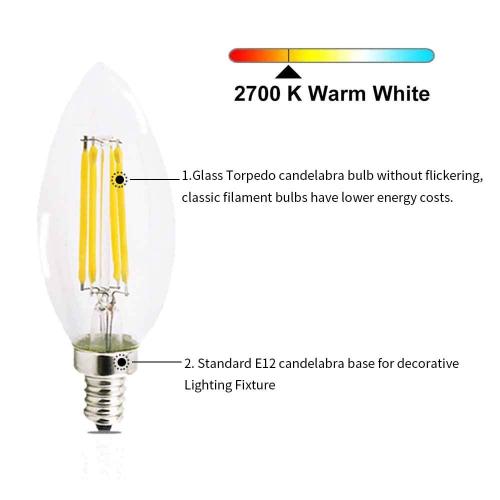 4W C35 E12 LED Vintage Light Bulb