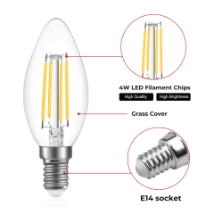 4W C35 E14 LED Vintage Light Bulb