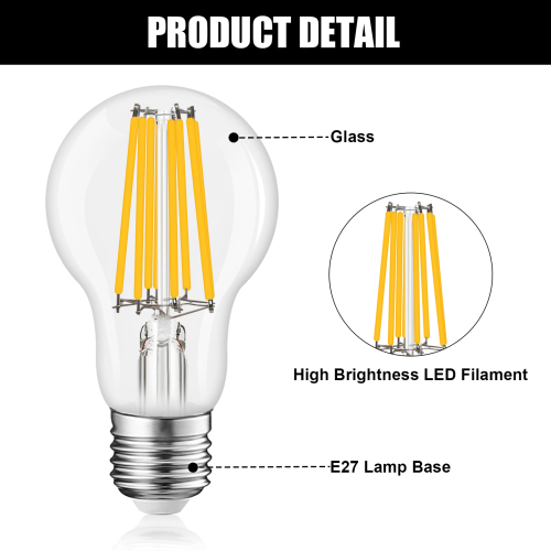 8W A60 E27 LED Vintage Light Bulbs