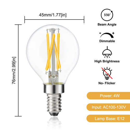 4W G16.5 E12 LED Vintage Light Bulb