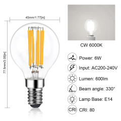 6W G45 E14 LED Vintage Light Bulb