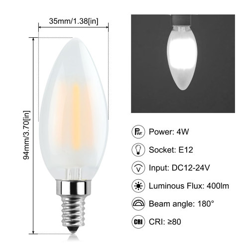 4W C35 E12 LED Vintage Light Bulb