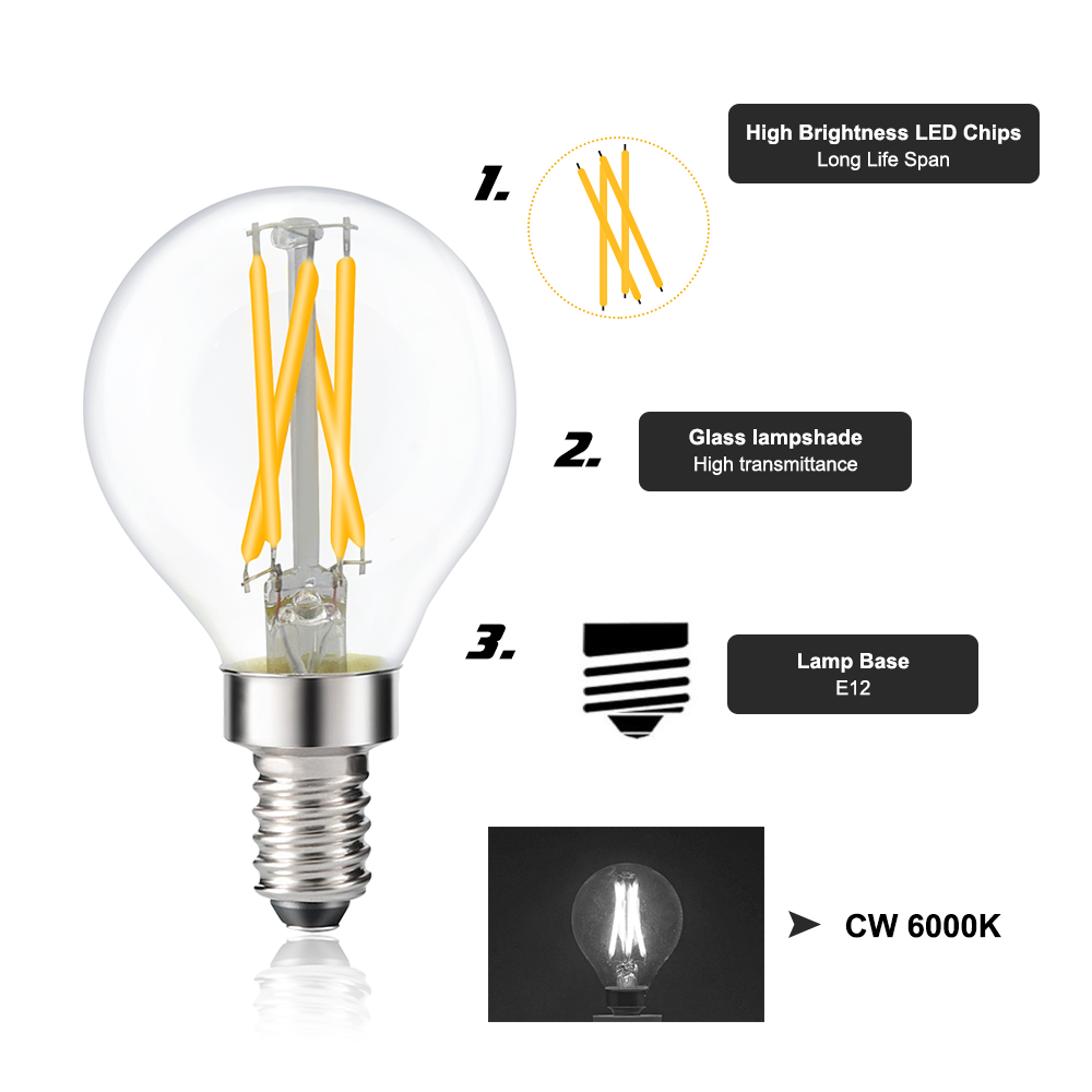 4W G16.5 E12 LED Vintage Light Bulb